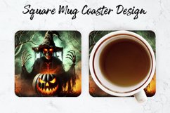 Halloween Pumpkin Mug coaster | Coaster | Sublimation Design Product Image 1