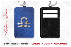 LIBRA Diamond Zodiac Sign - Cards Holder Keychain Product Image 1