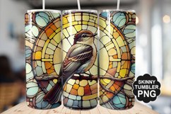 Eastern Phoebe Single Bird Stained Glass - Tumble Design Product Image 1