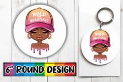 Cozy Circle Car Coaster Sublimation, Black Woman Product Image 1
