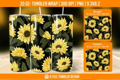 Sunflower Tumbler Wrap Designs, Sublimation Wrap Product Image 1
