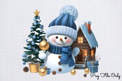 Golden Snowman Sublimation Clipart PNG Product Image 1