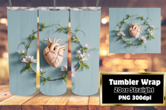 Original 20oz Tumbler Artwork , 3D Heart Product Image 1