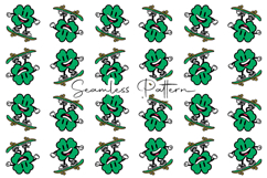 St Patrick Fun Seamless Pattern Set - Leprechaun &amp; Clovers Product Image 6