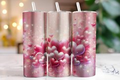 Hearts Valentine's Day Tumbler Wrap Sublimation Product Image 1