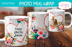 Floral photo mug template for sublimation, customizable mug Product Image 3