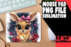 Cheerful Mouse Mat Sublimation Style, Christmas Animals Product Image 1