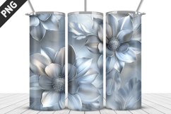 3D Flowers Tumbler Wrap | Sublimation Design | Tumble PNG Product Image 1