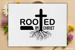 Rooted in Christ SVG Engraved | Faith SVG Product Image 2