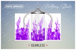 2 Purple Fire Sublimation Patterns - 12 oz Sippy Cup. Product Image 2