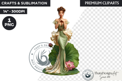 Royal Lotus Princess Fantasy Goddess Floral Clipart Product Image 1