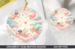 Cupid&#039;s Stained Glass Ornament PNG, Digital Download File Product Image 1