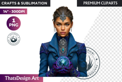 Fantasy Boreal Winter Girl Warrior &amp; Ice Queen Clipart Product Image 1