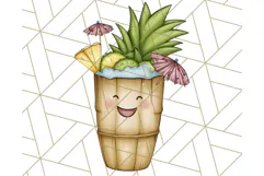 Tropical Tiki Friends PNG Clipart, Cute Summer Art Product Image 3