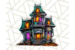 Haunted Houses Clipart PNG, Spooky Halloween Homes Product Image 3