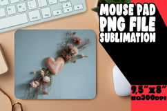Bright MOUSE PAD Artistic PNG, 3D Heart Product Image 1