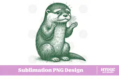 Vintage Funny Sarcastic Coquette Cute Otter PNG DTF Product Image 1