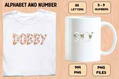 Cute Puppies Alphabet PNG, watercolor Letters &amp; Numbers Product Image 7
