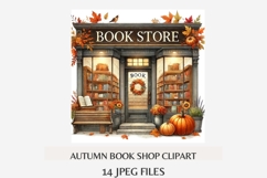 Autumn Book Shop Clipart Bundle | 14 JPEG Files, Cozy Fall Product Image 2