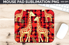 Watercolor Giraffes Mouse Pad Sublimation - Valentines PNG Product Image 1
