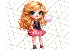 Chibi Summer Girls Clipart PNG, Bright Kawaii Summer Art Product Image 3