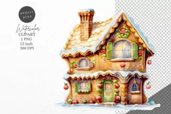 Christmas clipart, Gingerhouse clipart, Winter clipart Product Image 1