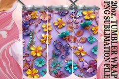 Summer Bloom Glitter Tumbler Wrap - 20oz Sublimation Product Image 1