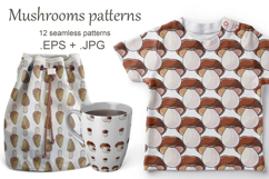 Seamless pattern with forest mushrooms. Illustration Product Image 1