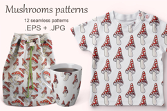 Amanitas. Illustration in hand draw style. Seamless pattern Product Image 1