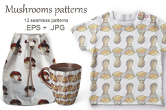 Seamless pattern with forest mushrooms. Fairy mushroom Product Image 1
