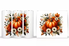 Fall Pumpkin Tumbler Sublimation. Fall Tumbler Design Product Image 2