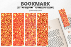 Orange Glitter Bookmark PNG, Bookmark Sublimation Product Image 1