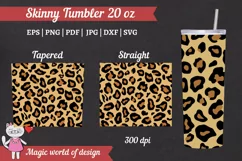 Leopard Cheetah svg Full wrap for Skinny Tumbler 20 oz Product Image 1