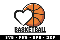 Basketball Heart Svg |Basketball SVG Cut files | Cricut Product Image 1