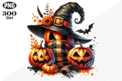 Halloween Pumpkin Sublimation - Clipart PNG Design Product Image 1