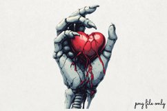 Valentines Skeleton Hand Clipart PNG Product Image 1