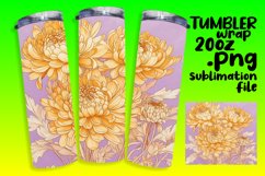 Sublimation Tumbler Wrap Watercolor Flowers 20oz Design Product Image 1