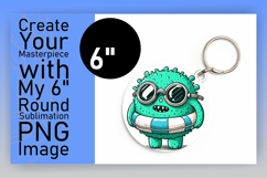 Artistic Round Design Keychain Template , Monster Product Image 1