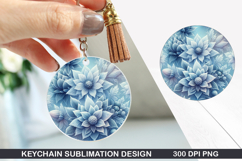 Flower Keychain Sublimation - Autumn Keychain PNG Design Product Image 1