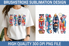 4th of July Brushstroke Sublimation - Patriotic Brushstroke Product Image 1