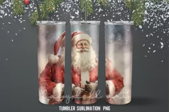 Retro Christmas Tumbler Wrap Sublimation Designs | Tumbler Product Image 3