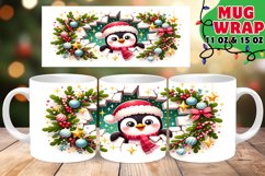 3D Xmas Cartoon Gambol Mug Wrap 15oz Design Product Image 1