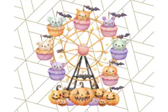 Creepy Carnival Halloween Clipart PNG with Hayride Art Product Image 3