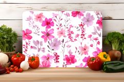 Watercolor Pink Floral Cutting Board | Cutting Board png Product Image 4
