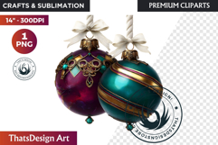 Christmas Jewel Baubles Clipart | Elegant Holiday Ornaments Product Image 1