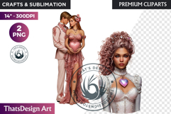 Romantic Couple Fantasy Bride Graphics valentines day png Product Image 1
