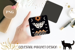 Mushrooms Magnet Print, Celestial Moth Magnet Sublimation Product Image 1