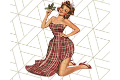 Vintage Glamorous Christmas Party Clipart PNG, Holiday Png Product Image 3