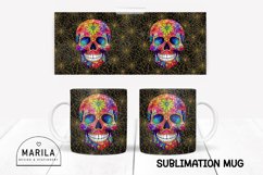Floral Skull Mug Sublimation Design / halloween Mug #23 Product Image 1