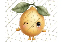 Fruit Doodles Clipart, Cute Cartoon Fruit PNG, Kawaii Food Product Image 3
